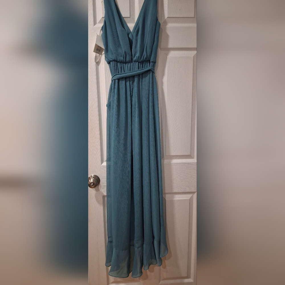 David's Bridal Teal Maxi Dress.Size 0